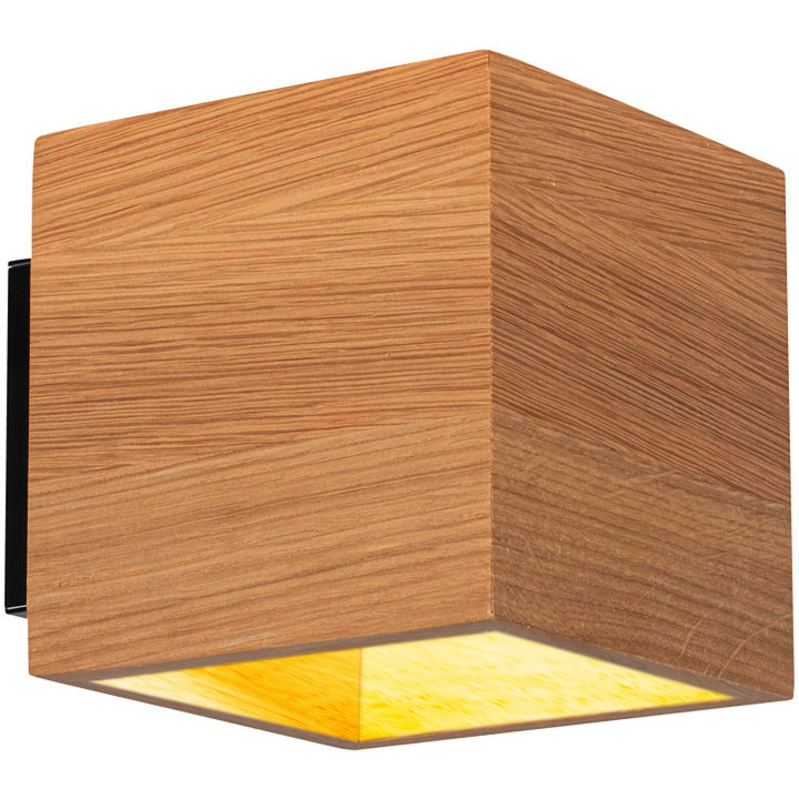 Lampada da parete cubo block wood