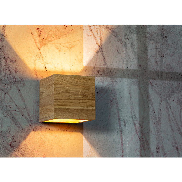 Lampada da parete cubo block wood