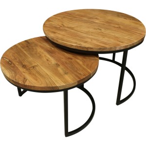 Tables basses gigognes bois et metal
