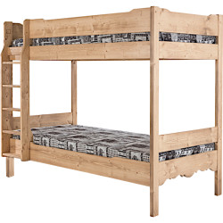 Letto a castello in pino massiccio cerato Châtel - 70x161.5x190
