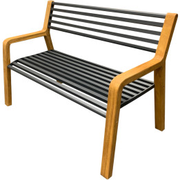 Somerset teak and metal bench