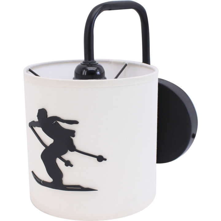 Slalom black wall light skier schuss