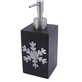 Black snowflake brushed steel soap dispenser