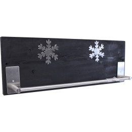 Black snowflake brushed steel towel rail