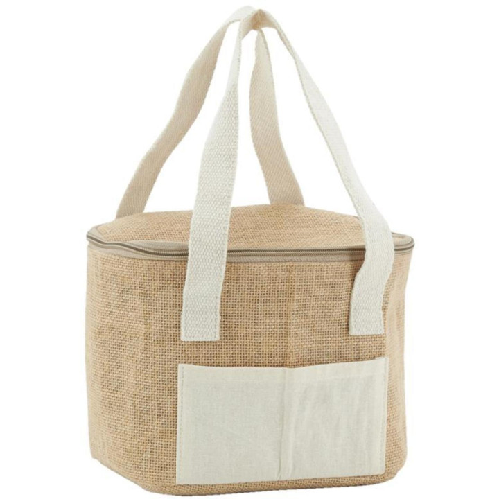 Insulated jute lunch bag