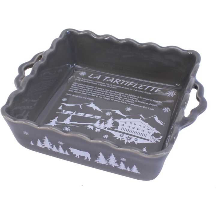 Piatto da forno per tartiflette grigio