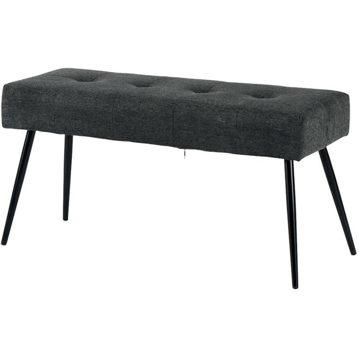 Nova fabric bench with black iron legs