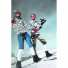 Toile sur chassis skieuse sur une pioche
