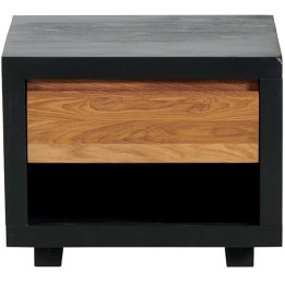 Black stained solid pine bedside table