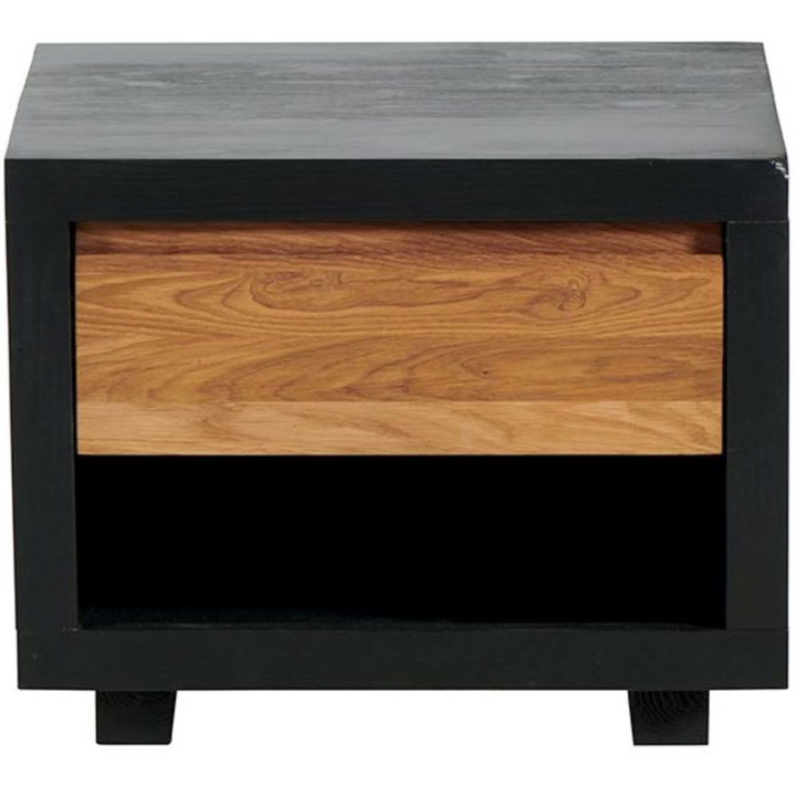 Black stained solid pine bedside table