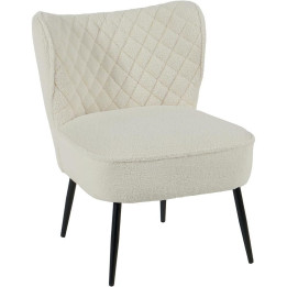 Fabric armchair with black iron legs