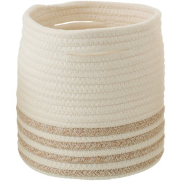 White cotton cylinder basket