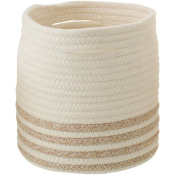 White cotton cylinder basket - 16x16
