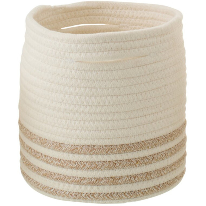White cotton cylinder basket