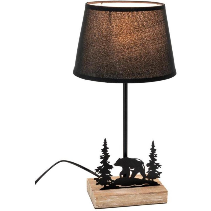 Black bear/fir tree pattern lamp