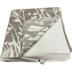 Plaid velours florale - Marron/ecru