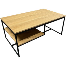Tavolino doppio piano rovere e metallo
