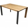 Table oxford en chêne massif avec pieds metal et allonge intégrée 80 cm