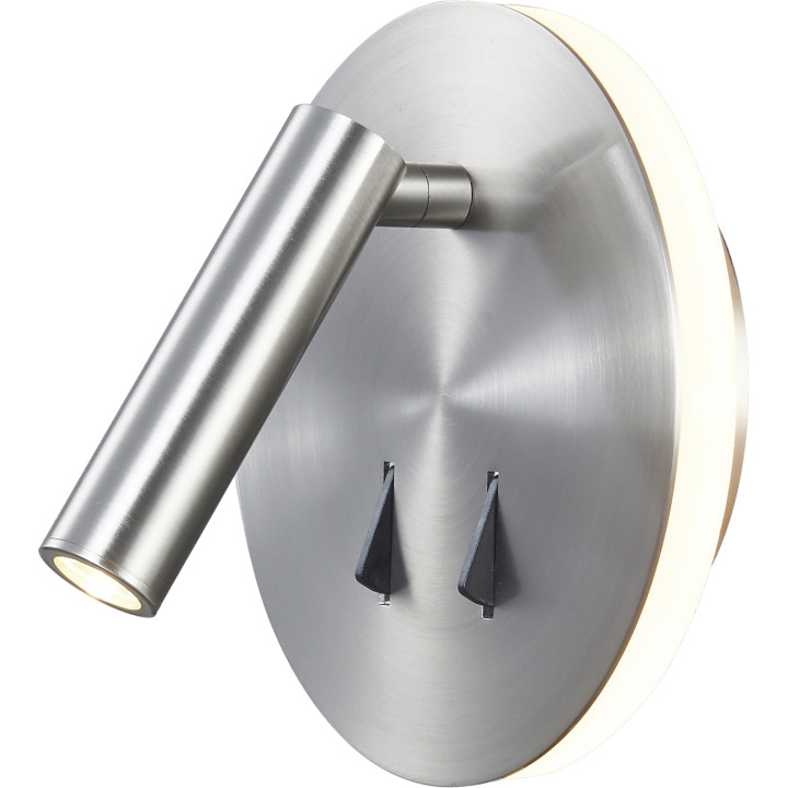Round reading wall light with switches