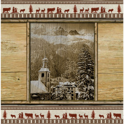 Interrupteur décoré village de montagne sous la neige - Interrupteur simple