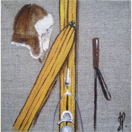 Interruttore decorato sci antichi