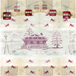Decorated cable car and chalet light switch