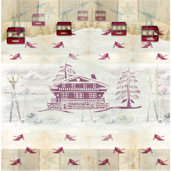 Decorated cable car and chalet light switch - Interrupteur simple