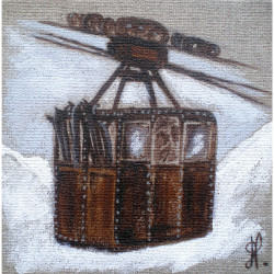 Decorated vintage cable car light switch - Interrupteur simple