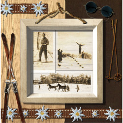 Interrupteur décoré souvenir de ski - Interrupteur simple