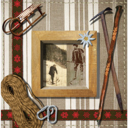 Interruttore decorato souvenir di montagna - Interrupteur simple
