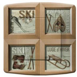 Decorated ski, hiking & sledge light switch - Marron et gris | Interrupteur simple