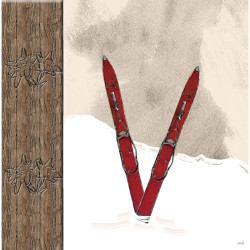 Decorated red ski light switch - Interrupteur simple
