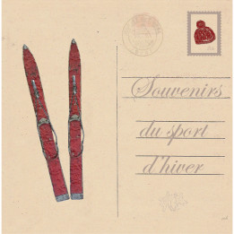 Decorated postcard ski light switch