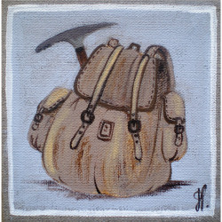 Interrupteur décoré sac a dos - Bleu et taupe | Interrupteur simple