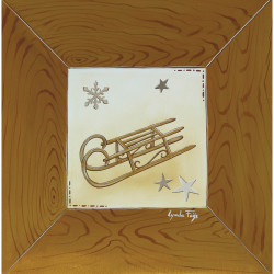 Decorative switch wood-framed sledge - Interrupteur simple