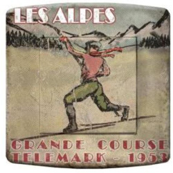 Interrupteur décoré les alpes - Interrupteur simple