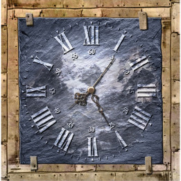 Interruttore decorato orologio ardesia