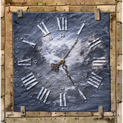 Interrupteur décoré horloge ardoise - Interrupteur simple