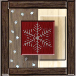 Interruttore decorato fiocco rosso legno antico