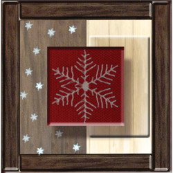 Interruttore decorativo con fiocco di neve rosso e legno vecchio - Interrupteur simple