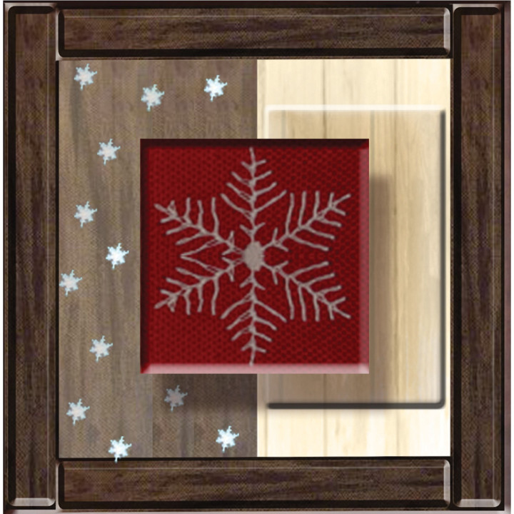Interruttore decorato fiocco rosso legno antico