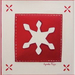 Interrupteur décoré flocon rouge - Interrupteur simple
