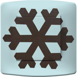 Interrupteur décoré flocon noir sur fond bleu - Interrupteur simple