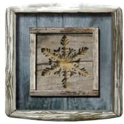 Interrupteur décoré flocon gravé bleu - Interrupteur simple