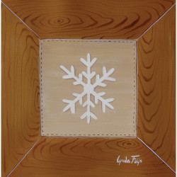 Interrupteur décoré flocon encadre bois - Interrupteur simple