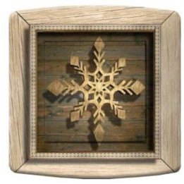Decorated switch wood snowflake