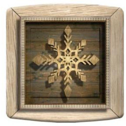 Interrupteur décoré flocon bois - Interrupteur simple