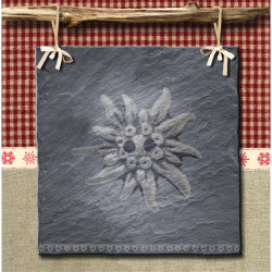 Interrupteur décoré edelweiss ardoise - Interrupteur simple