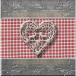 Interruttore decorato cuore vichy rosso - Interrupteur simple