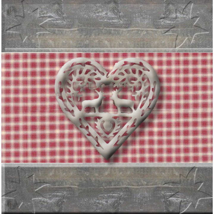 Interruttore decorato cuore vichy rosso